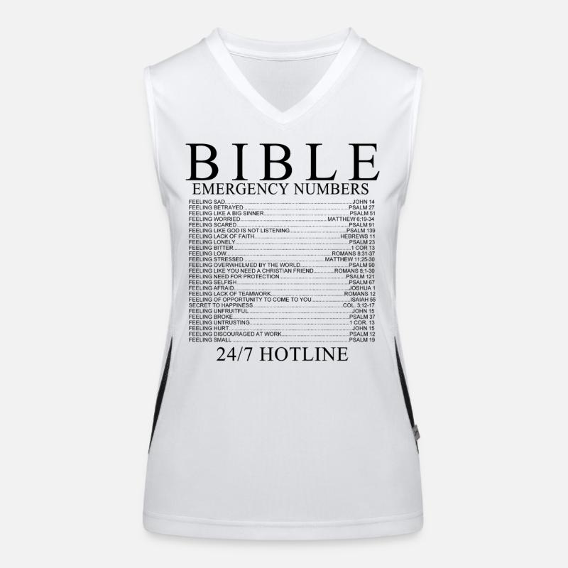 Bible Emergency Numbers Shirt Funktionelles Kontrast-Tank Top für Frauen