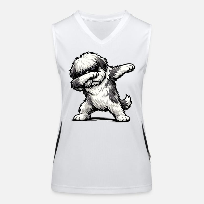 Dabbing Bobtail Funktionelles Kontrast-Tank Top für Frauen