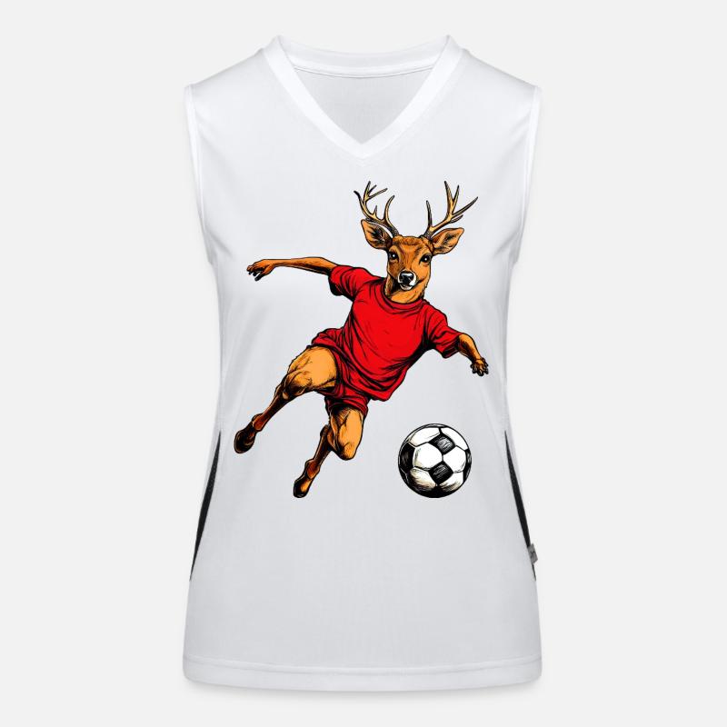 Fussball Hirsch Funktionelles Kontrast-Tank Top für Frauen