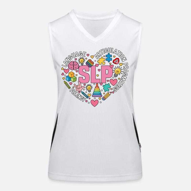 SLP Speech Therapy Speech Language Pathology Women's Functional Contrast Tank Top