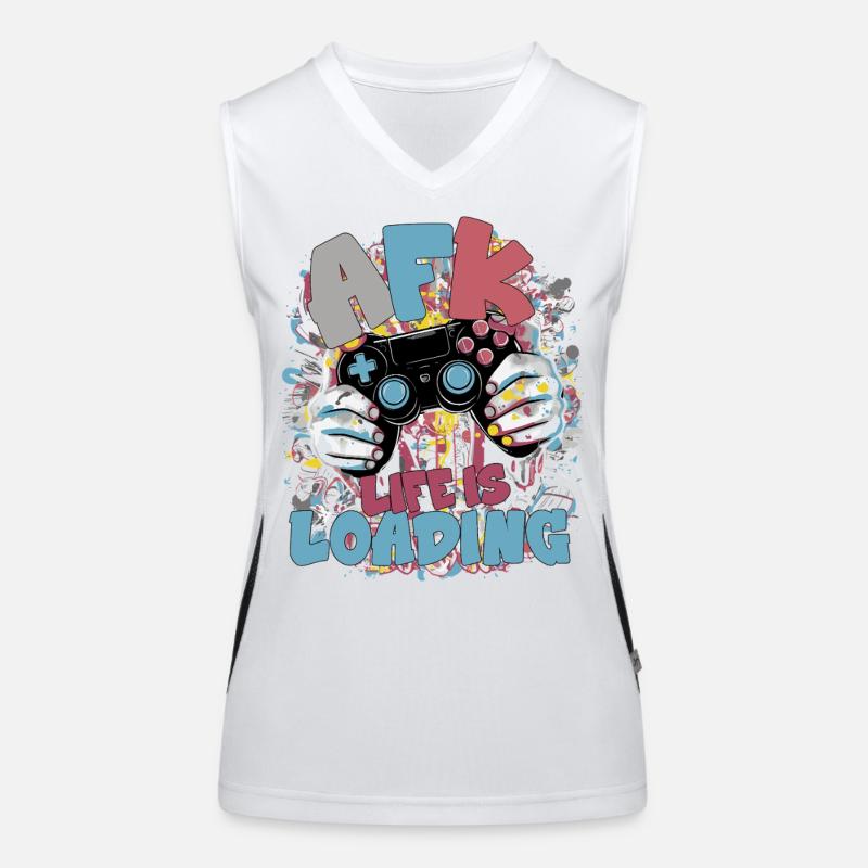 Life is Loading: Gaming Graffiti Funktionelles Kontrast-Tank Top für Frauen