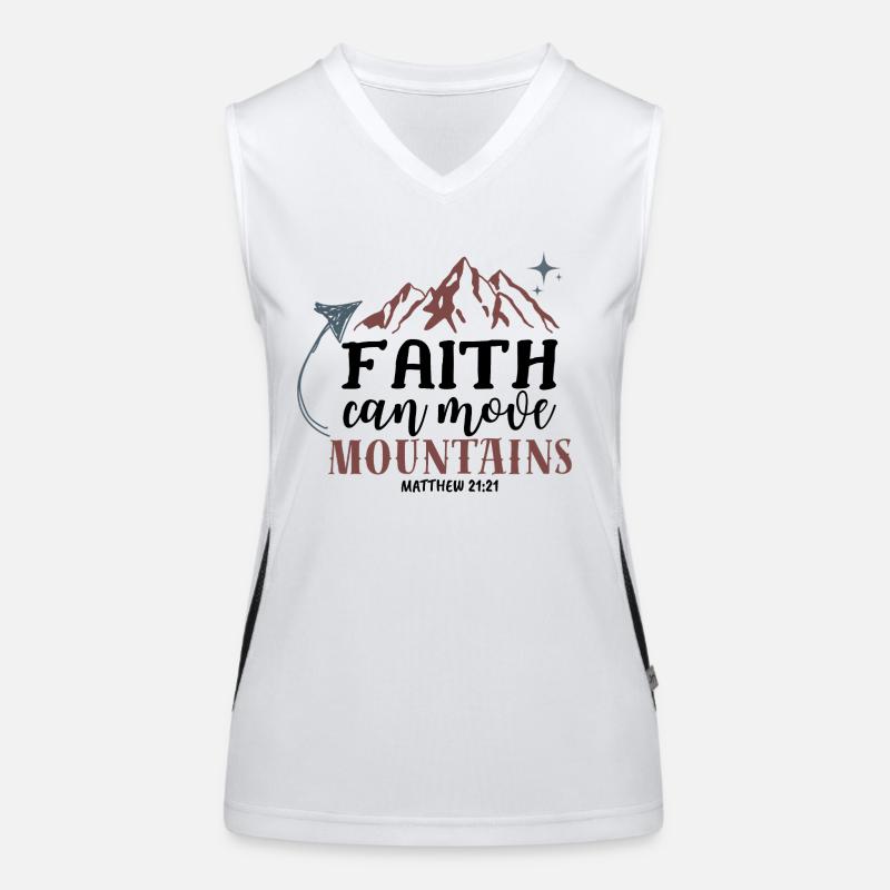 Glaube kann Berge versetzen – Rustikale Illustration Funktionelles Kontrast-Tank Top für Frauen