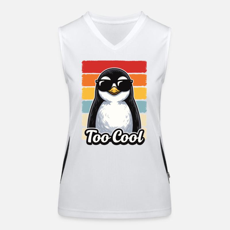 Too Cool Penguin Retro Sunglasses Shirt Funktionelles Kontrast-Tank Top für Frauen