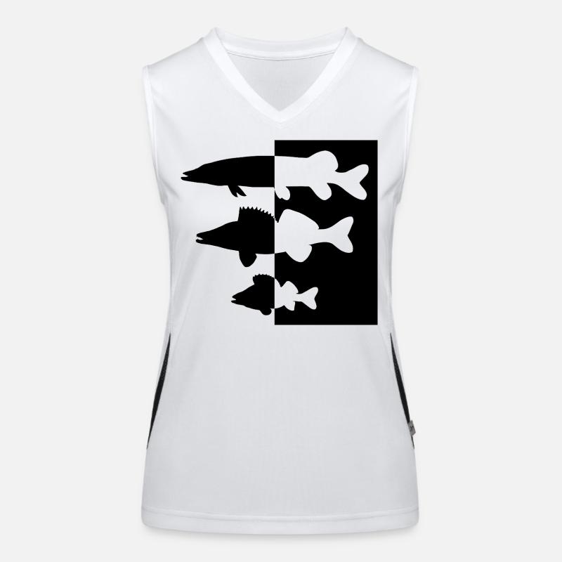 Pike and zander perch Women's Functional Contrast Tank Top