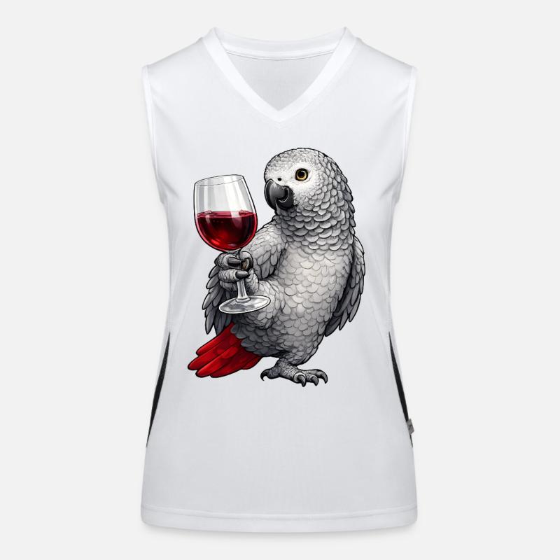 Graupapagei Weinglas Funktionelles Kontrast-Tank Top für Frauen