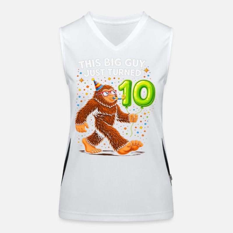 Großer Sasquatch Geburtstag 10 Funktionelles Kontrast-Tank Top für Frauen