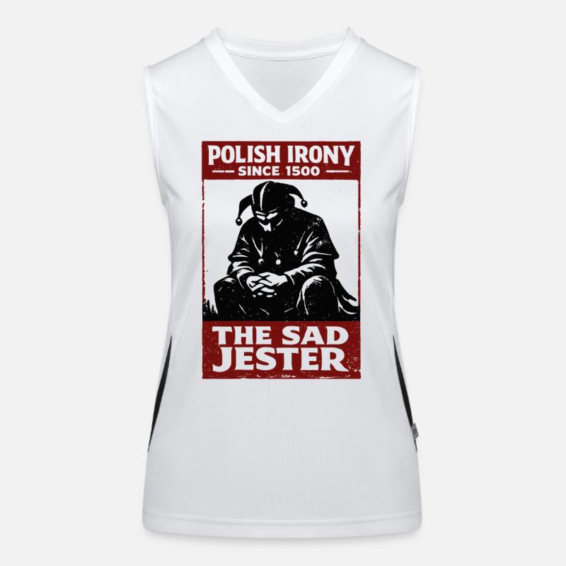 Polnische Ironie: Stańczyk, der traurige Narr Funktionelles Kontrast-Tank Top für Frauen