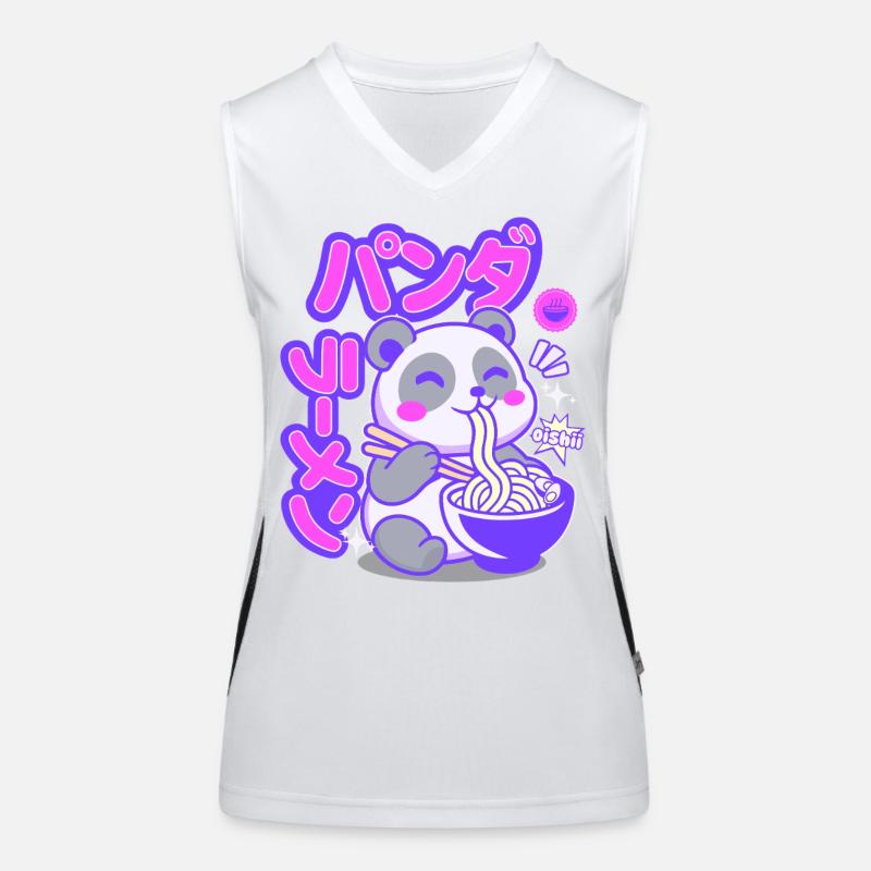 Panda mit Ramen Nudeln  Funktionelles Kontrast-Tank Top für Frauen