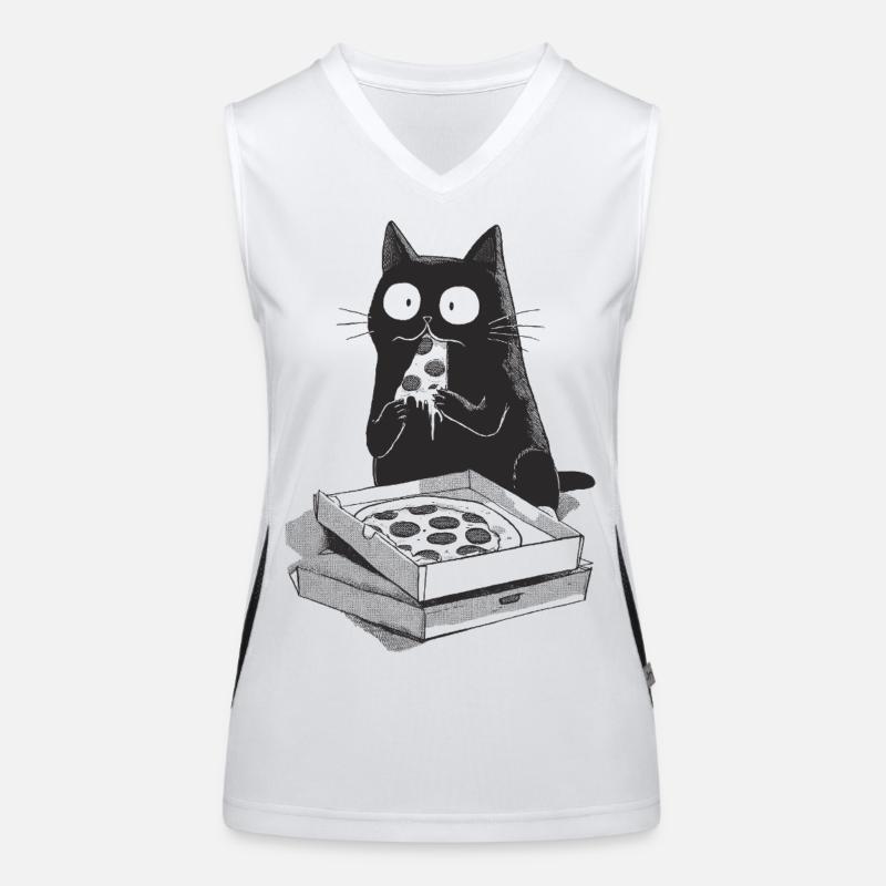Pizza-Katze Funktionelles Kontrast-Tank Top für Frauen