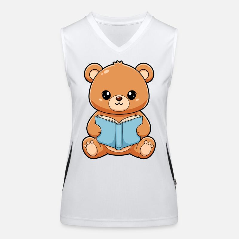 Boot Bear Reding Readers de Kawaii adorables Débardeur respirant contrasté Femme