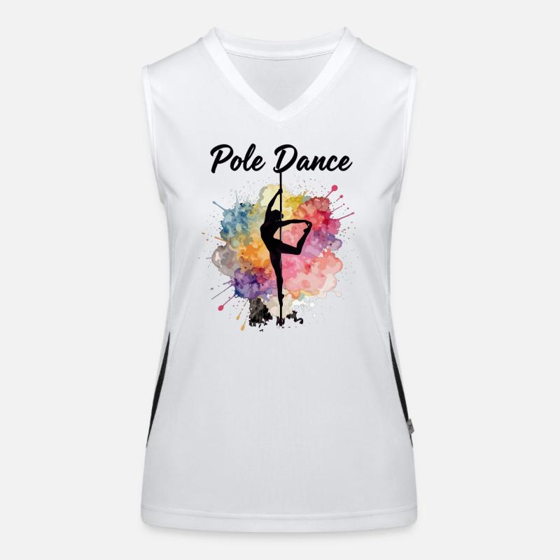 Pole Dance Silhouette – Aquarell Kunst Design Funktionelles Kontrast-Tank Top für Frauen