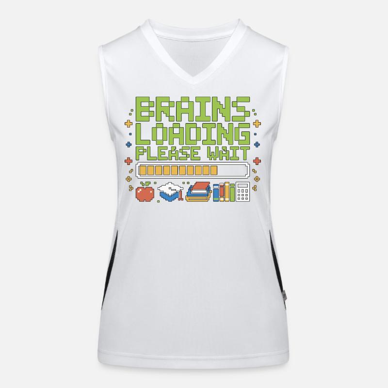High School Teacher Brains Loading Please Teaching Funktionelles Kontrast-Tank Top für Frauen