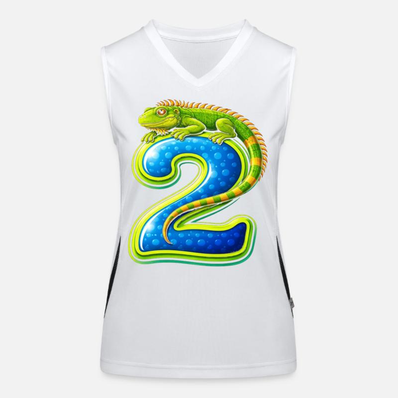 Gecko-2 Lebendige Comic-Zahl Funktionelles Kontrast-Tank Top für Frauen