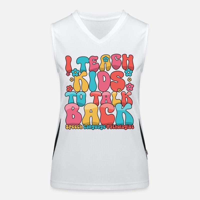 Ich bringe Kindern das Zurücksprechen der Sprachsprache bei Funktionelles Kontrast-Tank Top für Frauen