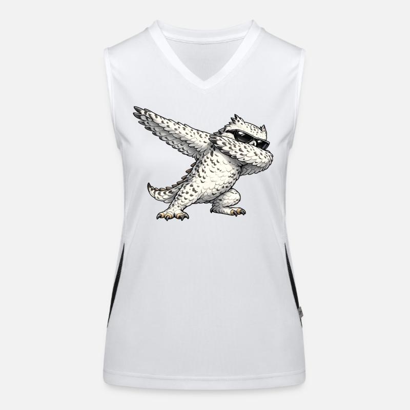 Dabbing Schneeeule Funktionelles Kontrast-Tank Top für Frauen