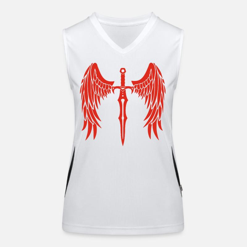 épée ailée rouge Débardeur respirant contrasté Femme