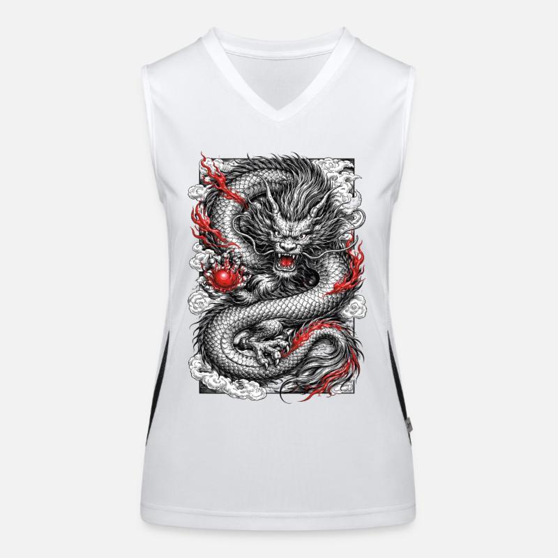 chinesischer Drache Funktionelles Kontrast-Tank Top für Frauen