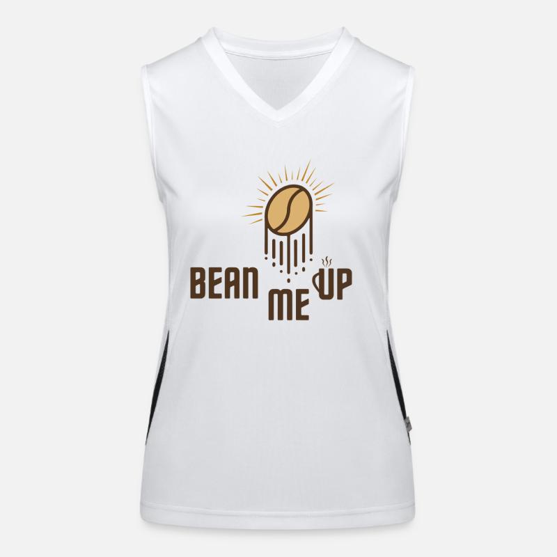 Bean Me Up: Coffee bean goes into the atmosphere Women's Functional Contrast Tank Top