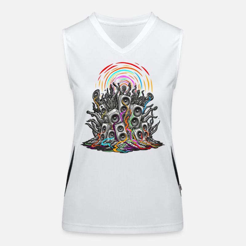 Psychedelic speaker Women's Functional Contrast Tank Top