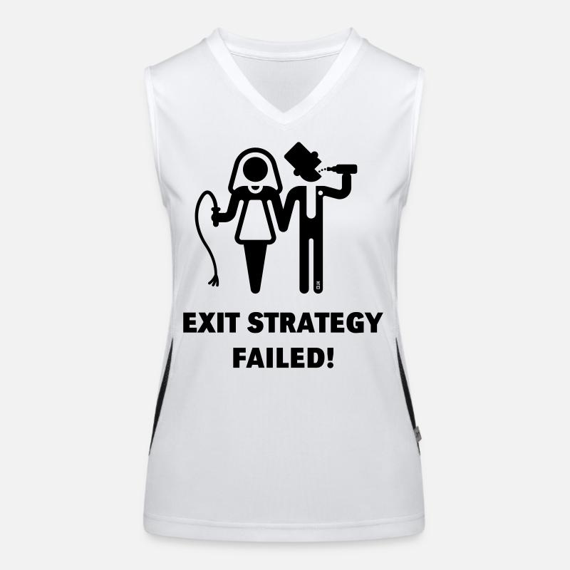 Exit Strategy Failed! (JGA Bräutigam Game Over B) Funktionelles Kontrast-Tank Top für Frauen