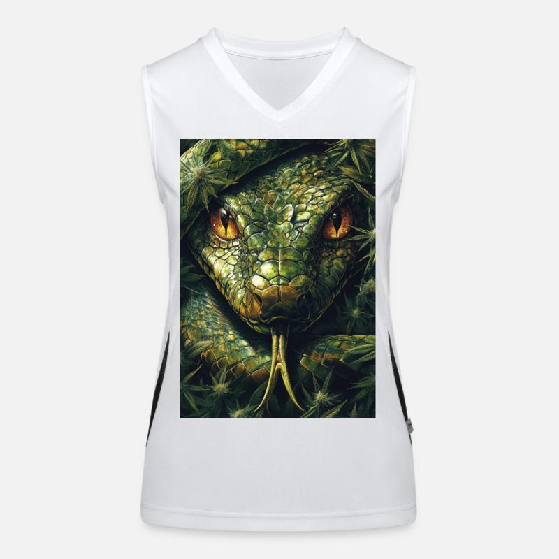 Œil de serpent avec motif de feuilles Débardeur respirant contrasté Femme