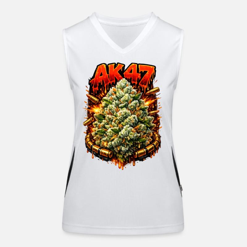 AK47Weed Strain Graffiti-Kunstdruck Funktionelles Kontrast-Tank Top für Frauen