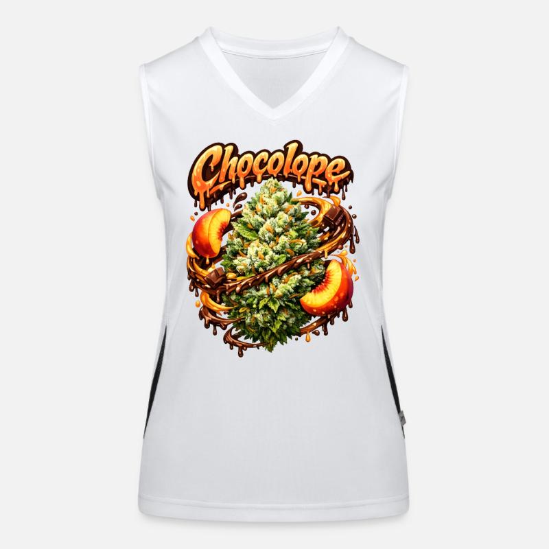Chocolope Peach Graffiti-Kunstdruck Funktionelles Kontrast-Tank Top für Frauen