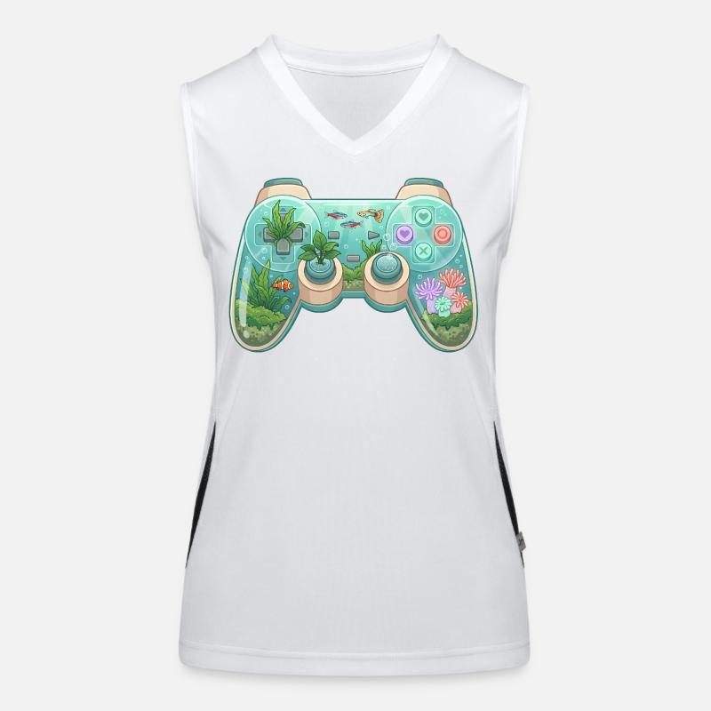 Ocean Controller – Süßer Gaming-Aufkleber Funktionelles Kontrast-Tank Top für Frauen