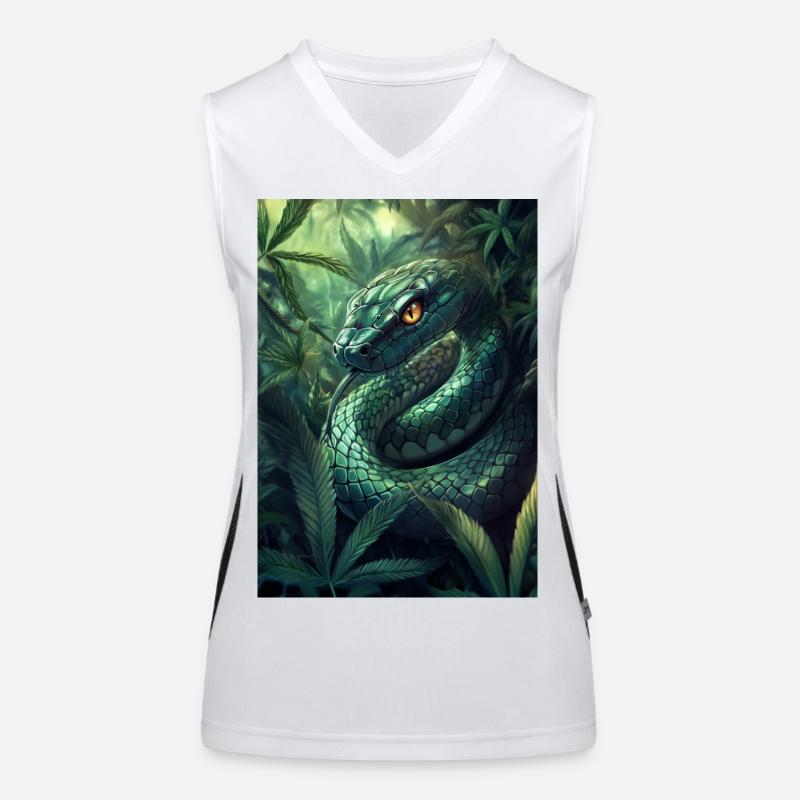 Serpent de la jungle vert Débardeur respirant contrasté Femme