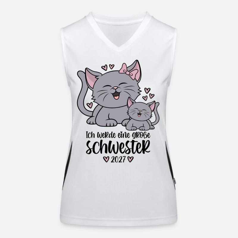 Ich werde eine Große Schwester 2027 Kätzchen Funktionelles Kontrast-Tank Top für Frauen