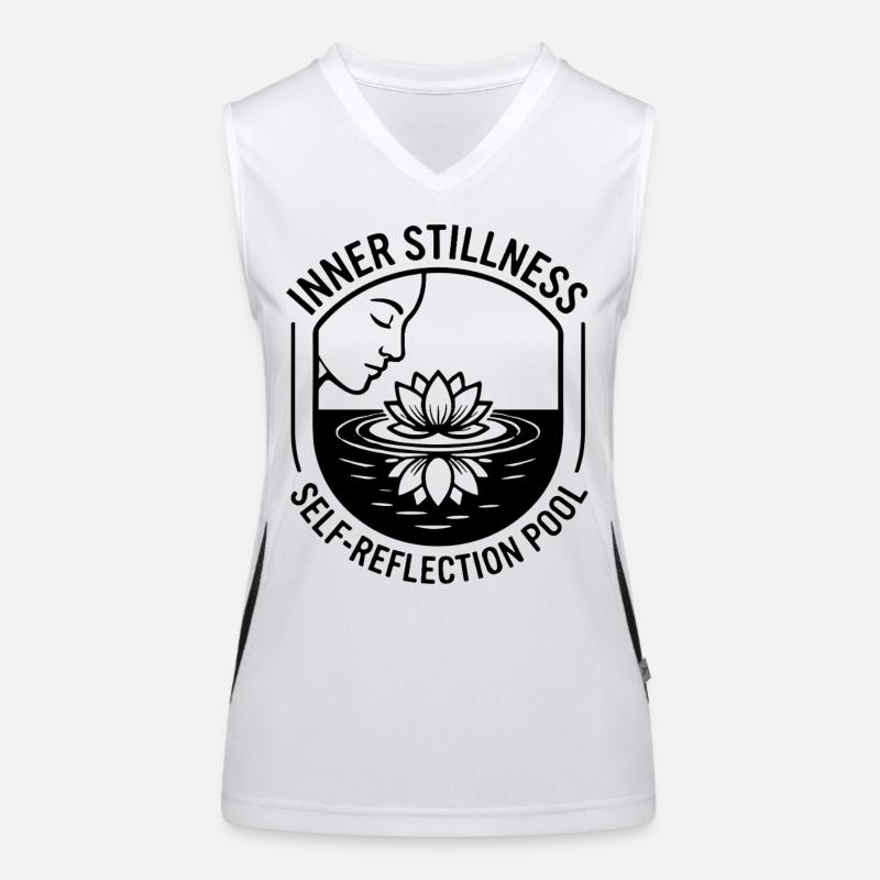 Lotus Inner Stillness Achtsamkeit Lotusblüte Funktionelles Kontrast-Tank Top für Frauen