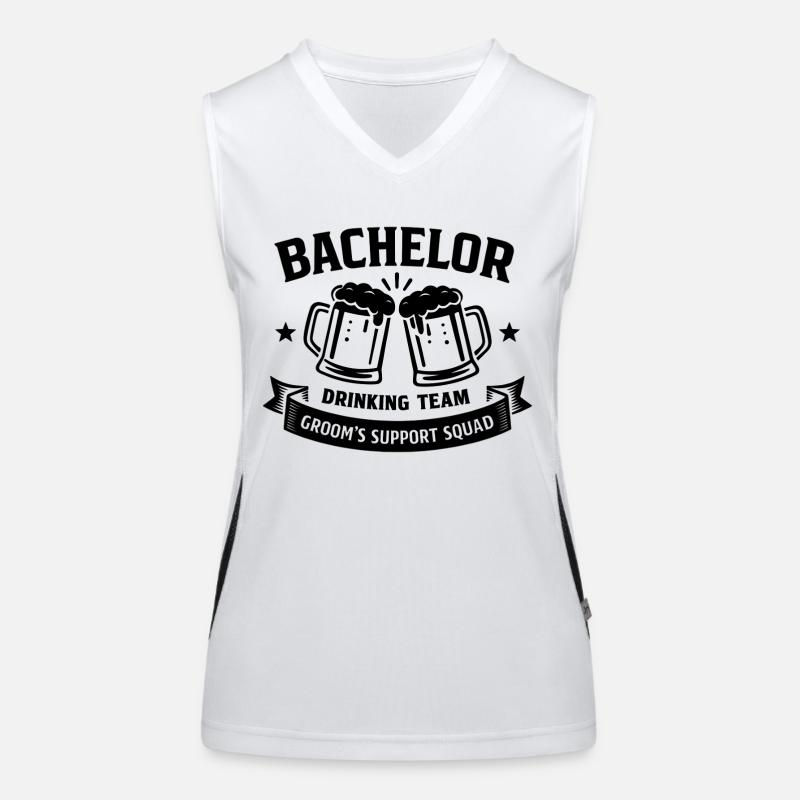 Bachelor Drinking Team - JGA Groom Support Squad Funktionelles Kontrast-Tank Top für Frauen