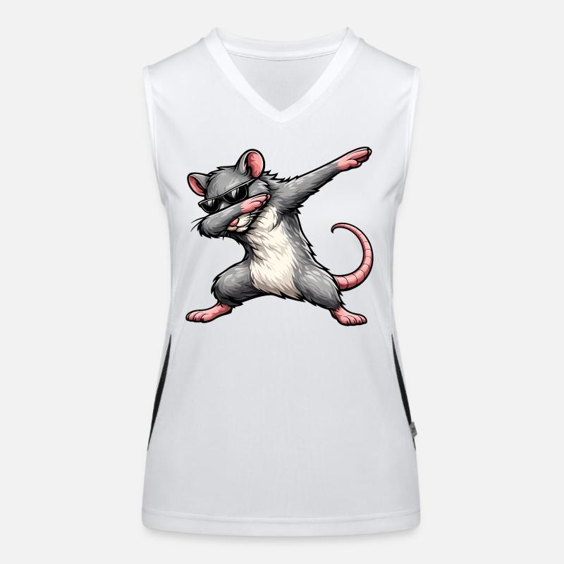 Dabbing Ratte Funktionelles Kontrast-Tank Top für Frauen