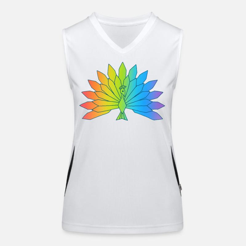 Multicolored Peacock Women's Functional Contrast Tank Top