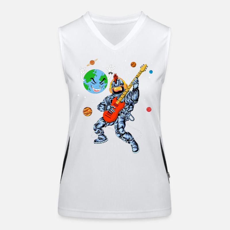 Astronaut E-Gitarren-Shirt Funktionelles Kontrast-Tank Top für Frauen