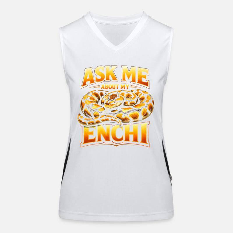 Frag mich nach Enchi | Königspython Morph Funktionelles Kontrast-Tank Top für Frauen