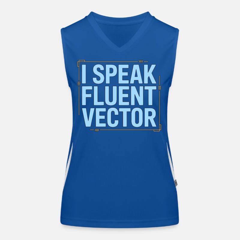 Designer de logos : je parle couramment graphiste vectoriel Débardeur respirant contrasté Femme