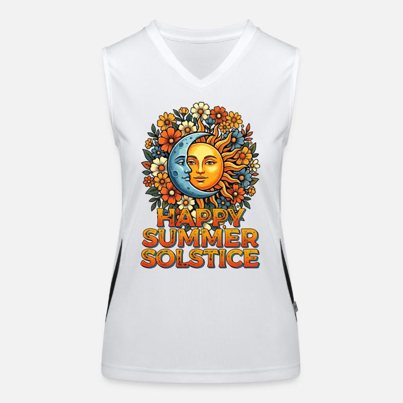 Litha Pagan: Sommersonnenwende, Mittsommer, Mittsommer, Mittsommer. Funktionelles Kontrast-Tank Top für Frauen
