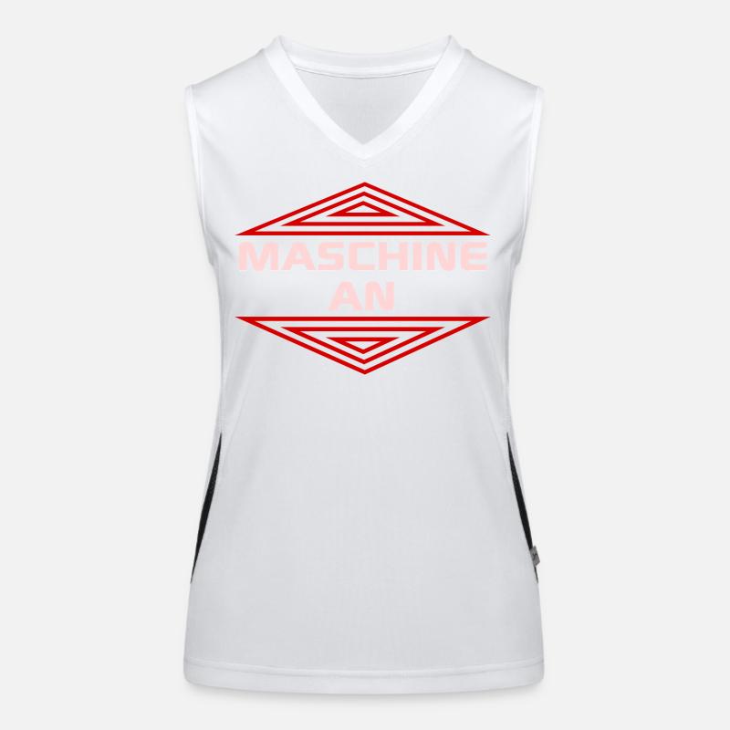 Maschine an Motivation Funktionelles Kontrast-Tank Top für Frauen