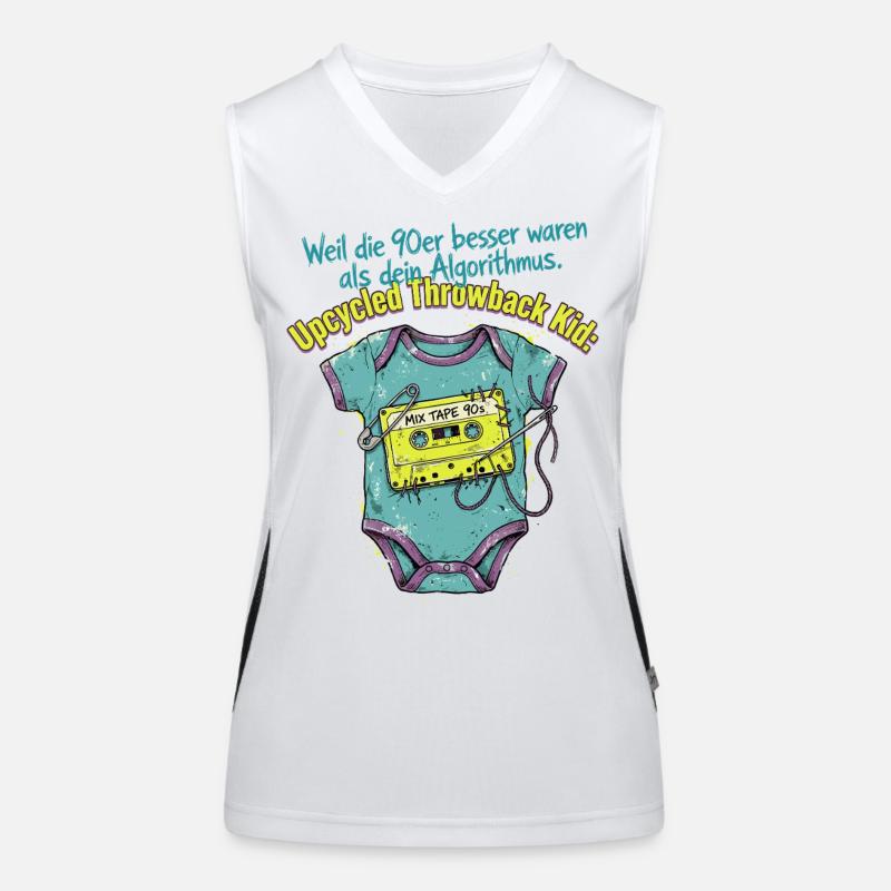90er Upcycled Throwback Retro Kassette Funktionelles Kontrast-Tank Top für Frauen