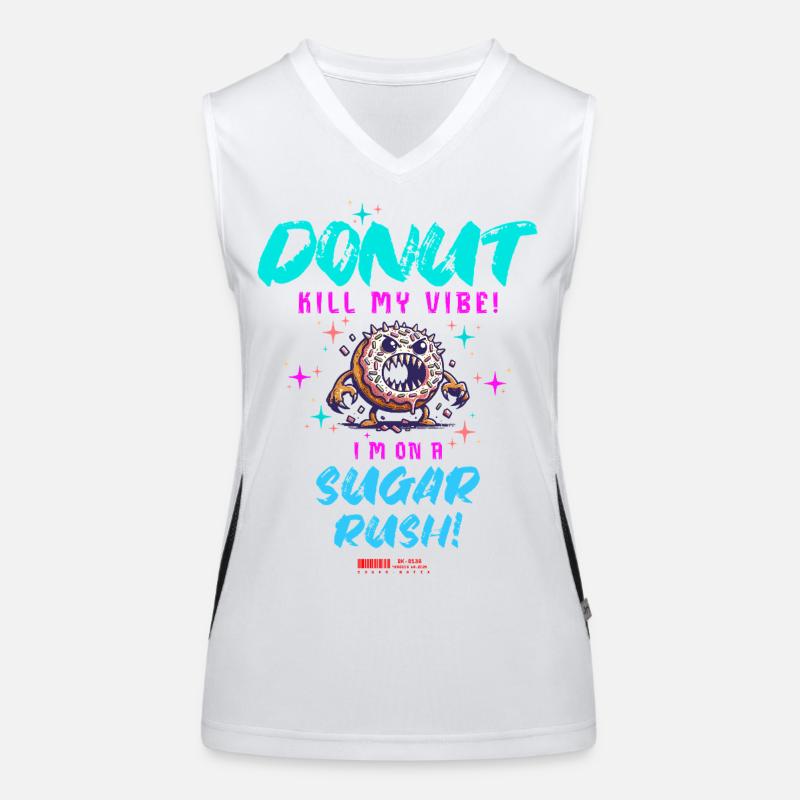 Ne tuez pas mon ambiance – Fun Donut Sugar Rush Débardeur respirant contrasté Femme