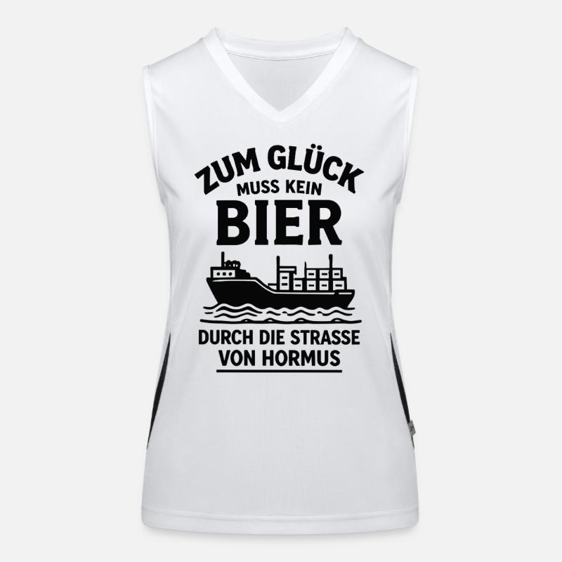 Bier Spruch Schiff  Strasse von Hormus Funktionelles Kontrast-Tank Top für Frauen