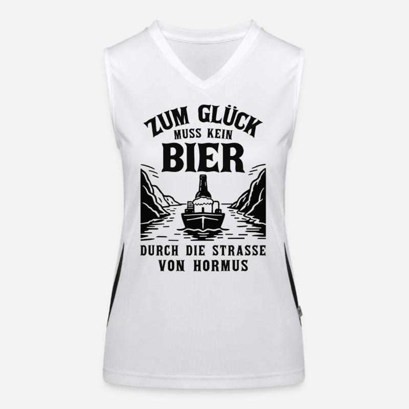 Bier Spruch Schiff  Strasse von Hormus Funktionelles Kontrast-Tank Top für Frauen
