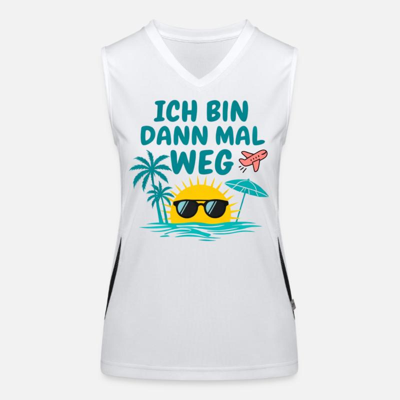 Urlaub Bin Dann Mal Weg Reise Sonne Strand Idee Funktionelles Kontrast-Tank Top für Frauen