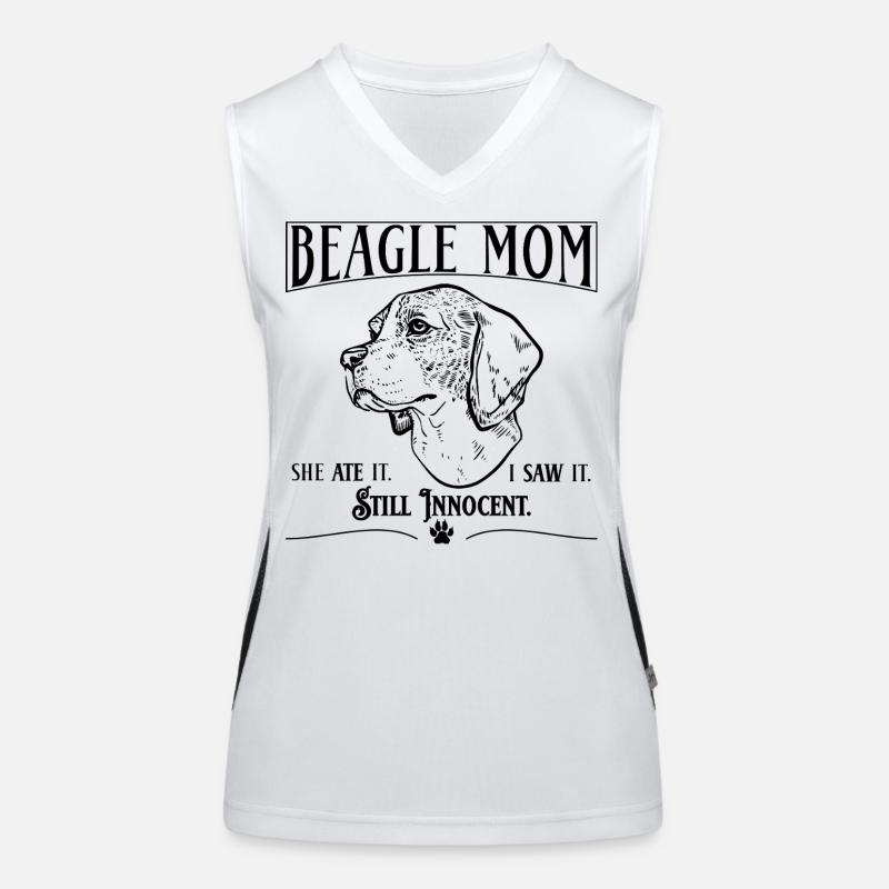 Beagle-Mama – Sie hat es gegessen. Immer noch unschuldig. Funktionelles Kontrast-Tank Top für Frauen