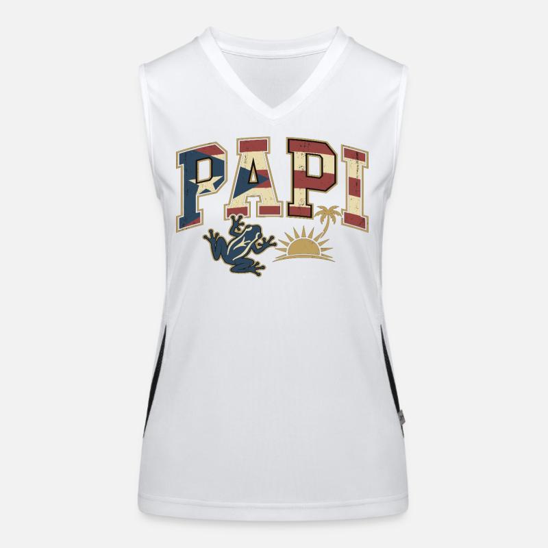 Papi Drapeau de Porto Rico Débardeur respirant contrasté Femme