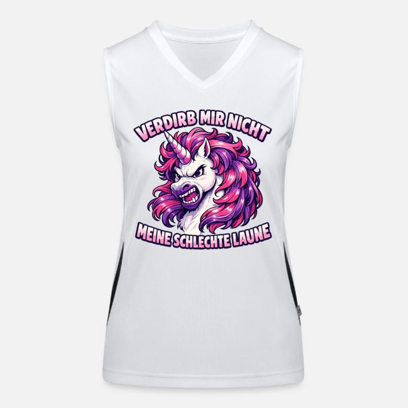 Verdirb mir nicht meine schlechte Laune Einhorn Funktionelles Kontrast-Tank Top für Frauen