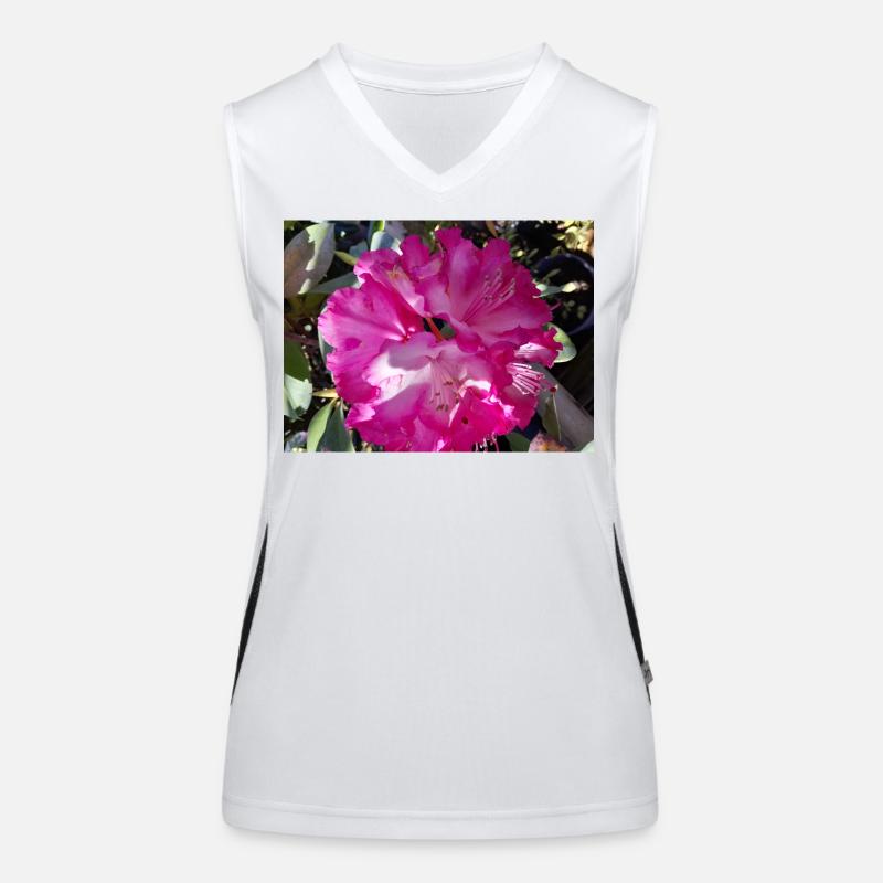 Fuchsia azalea in full bloom Women's Functional Contrast Tank Top