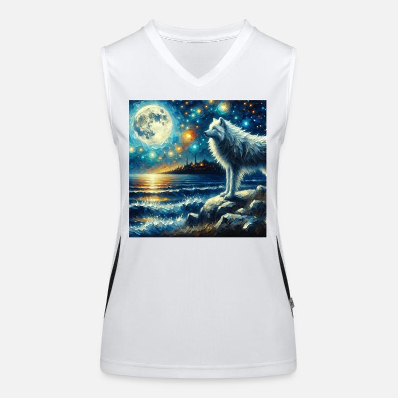 Polarwolf Starry Night Funktionelles Kontrast-Tank Top für Frauen