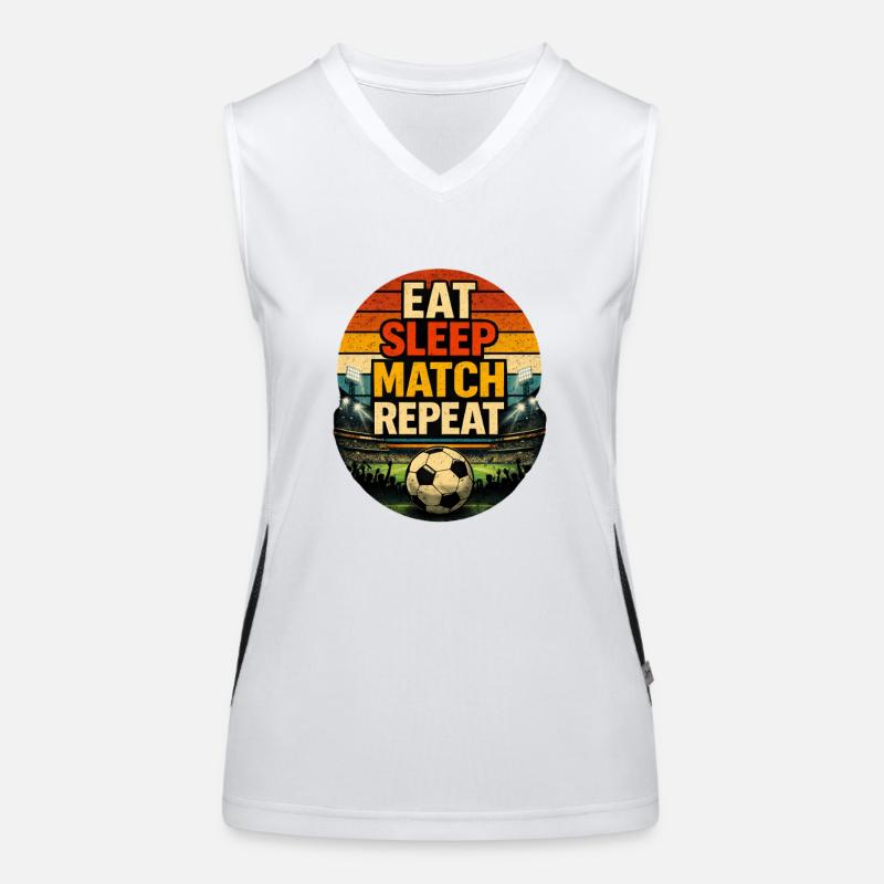 Eat Sleep Match Repeat Funktionelles Kontrast-Tank Top für Frauen